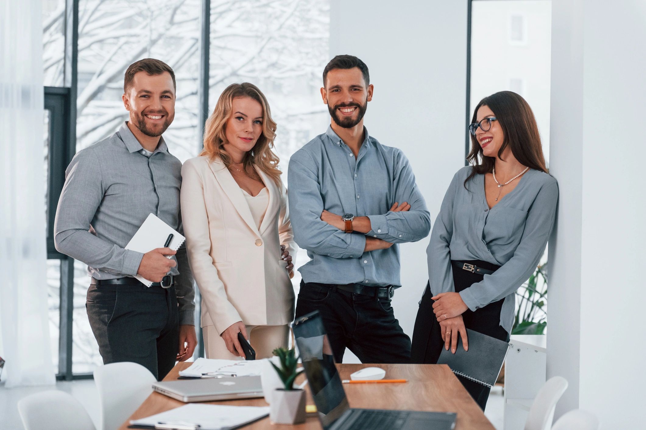 modern recruitment agency team office professional