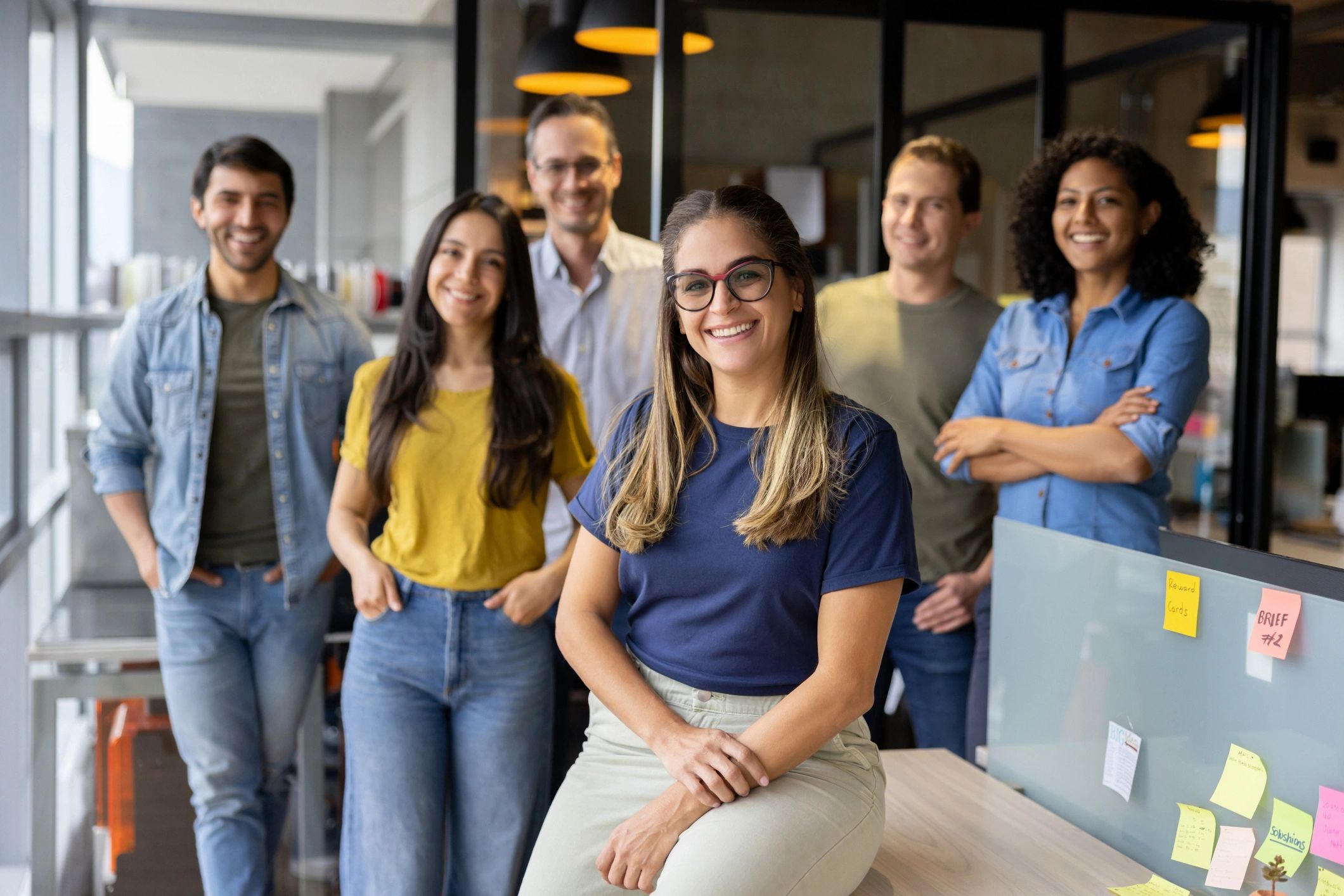 modern recruitment agency team office professional