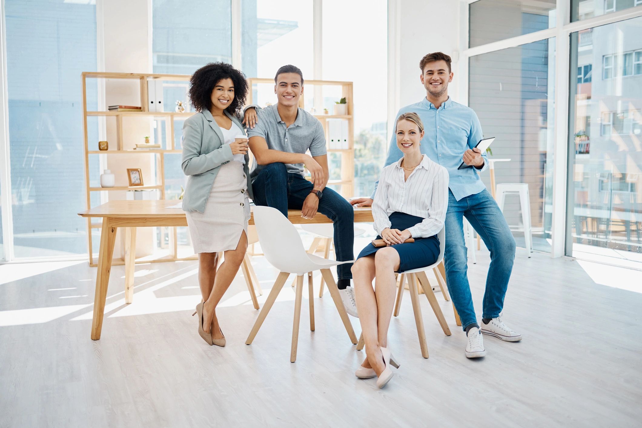 modern recruitment agency team office professional