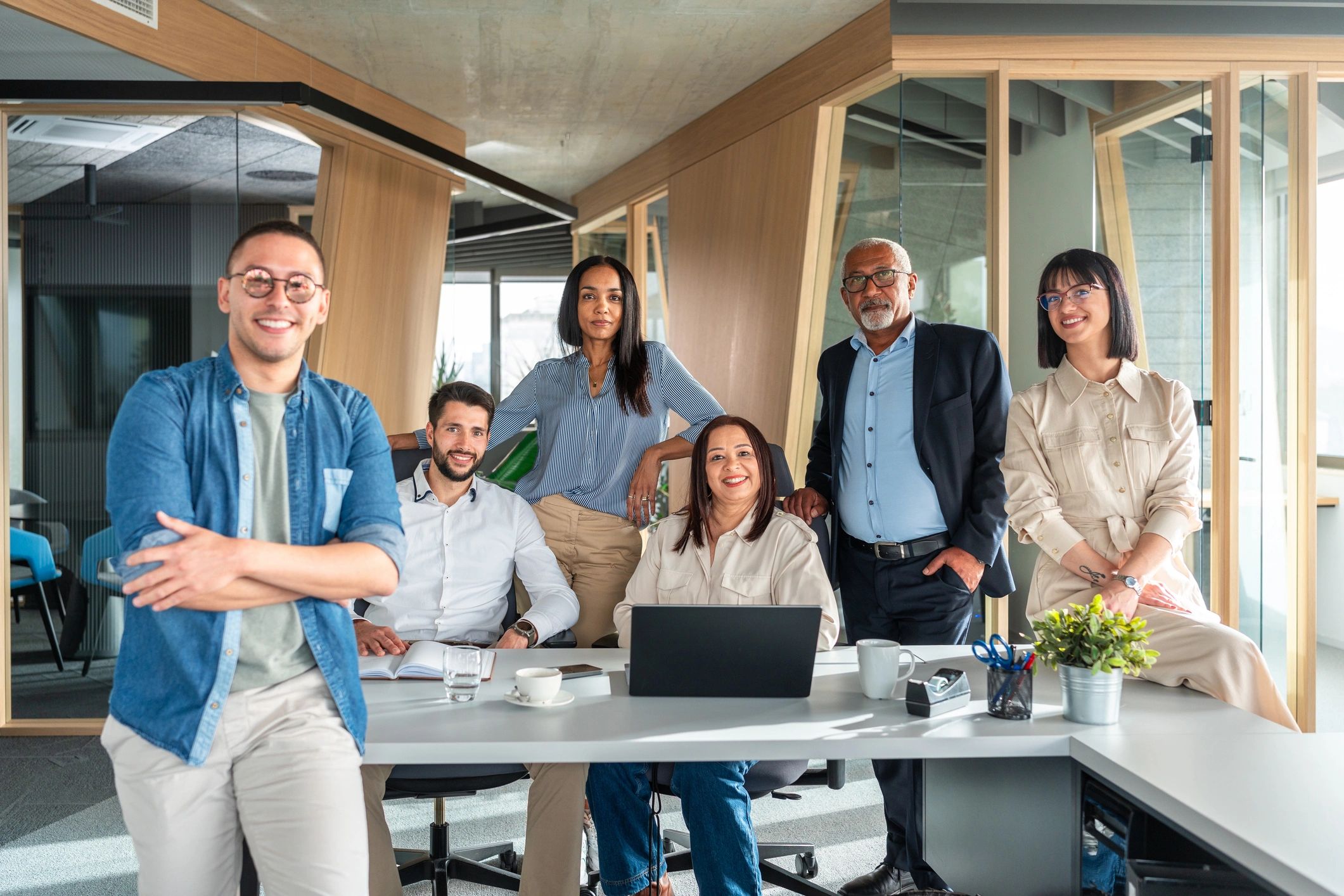 modern recruitment agency team office professional